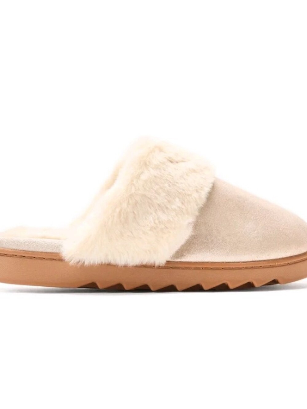 Dearfoams Cozy Comfort Metallic Microsuede Scuff Slide Slippers- Gold